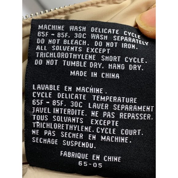 Size Small Womens Andrew Marc Goose Down Puffer Coat Quilted Beige EUC 6522 - Picture 11 of 12